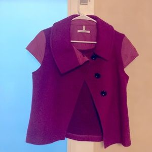 Steilmann wool purple cropped sleeveless vest. Size 8.